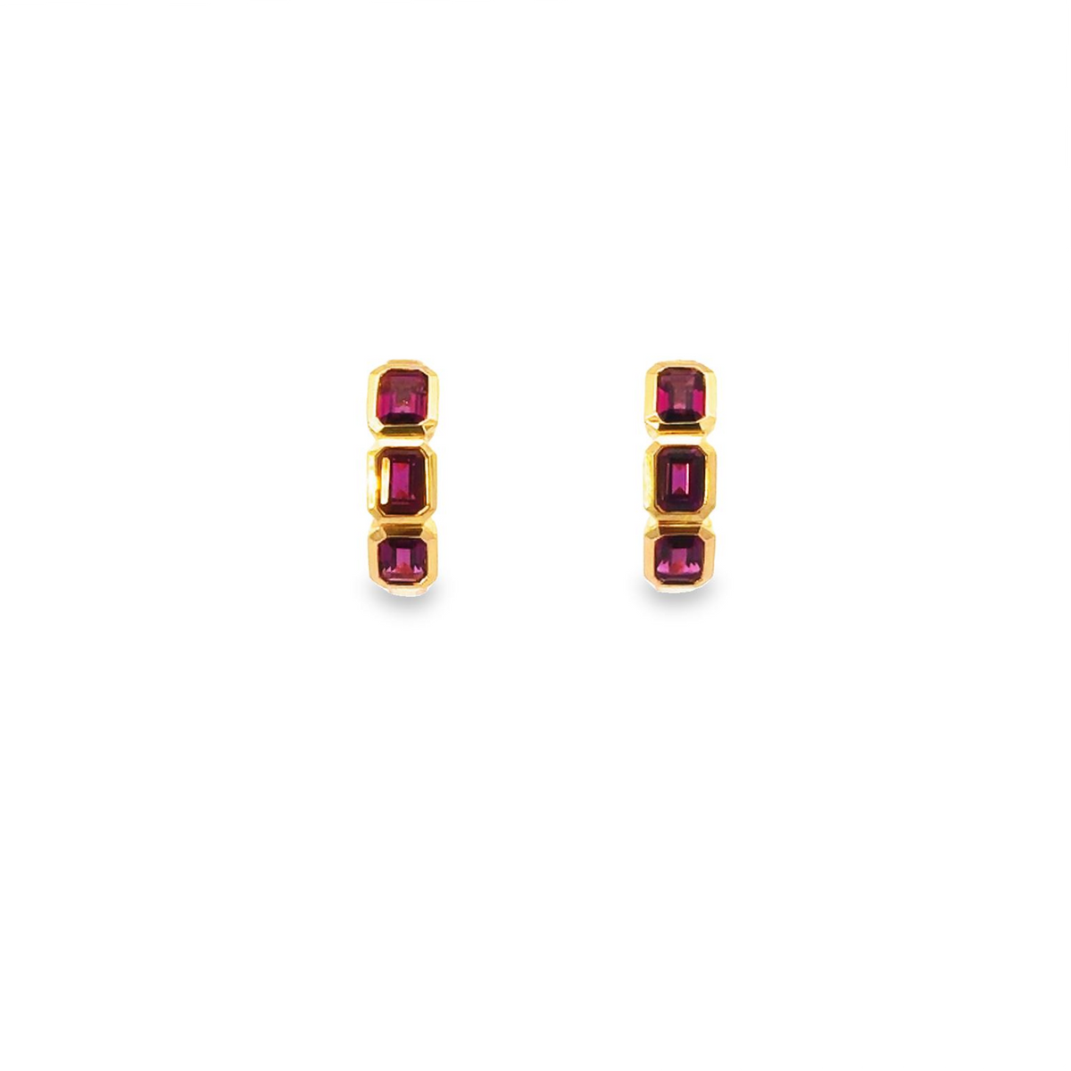 14K Rhodolite Garnet Huggies