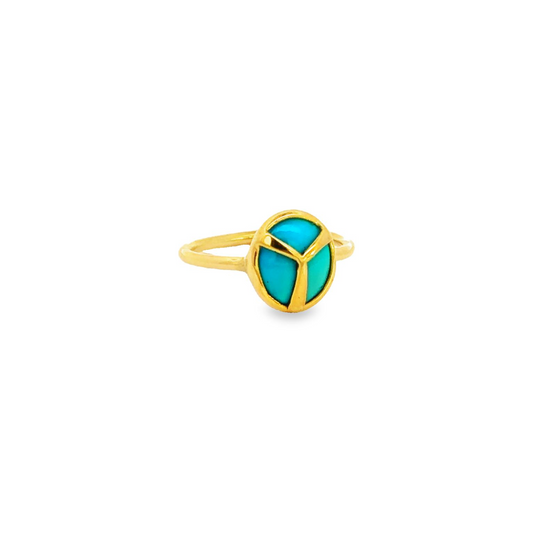 14K Turquoise Scarab