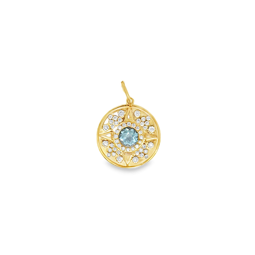 14K Topaz & Diamonds