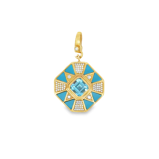 14K Blue Pendant