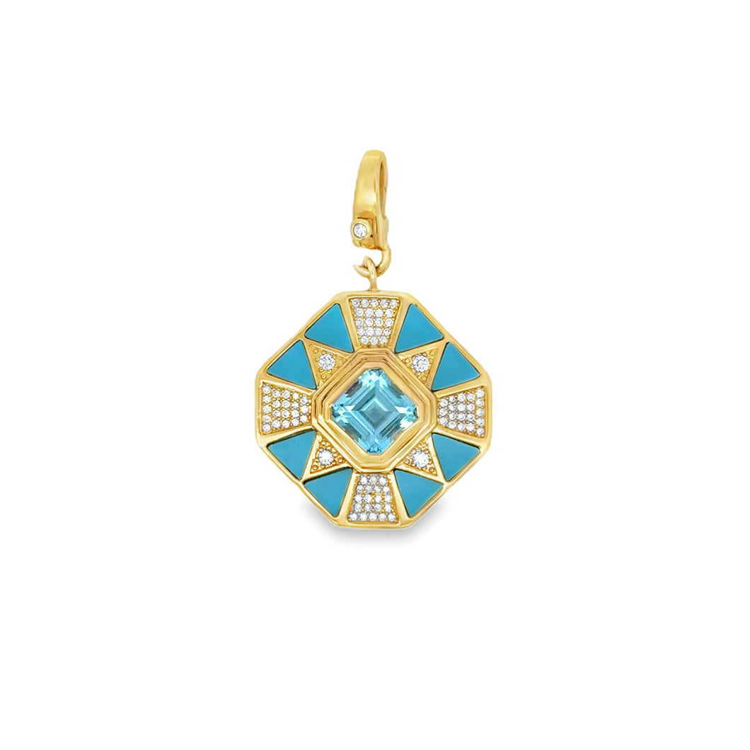14K Blue Pendant