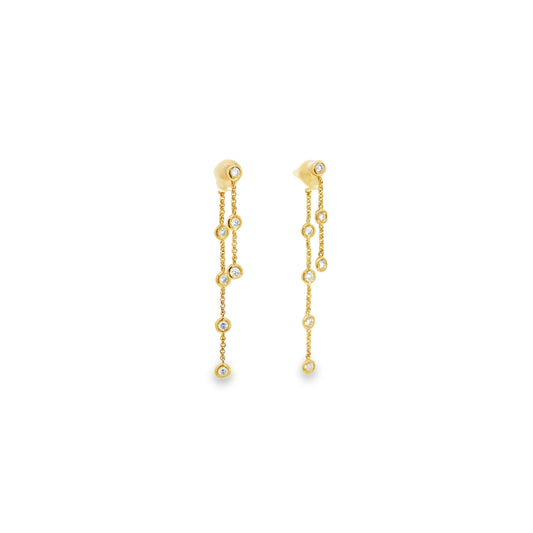 14K Bezel Chain Drop