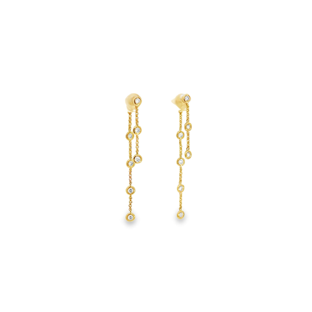 14K Bezel Chain Drop