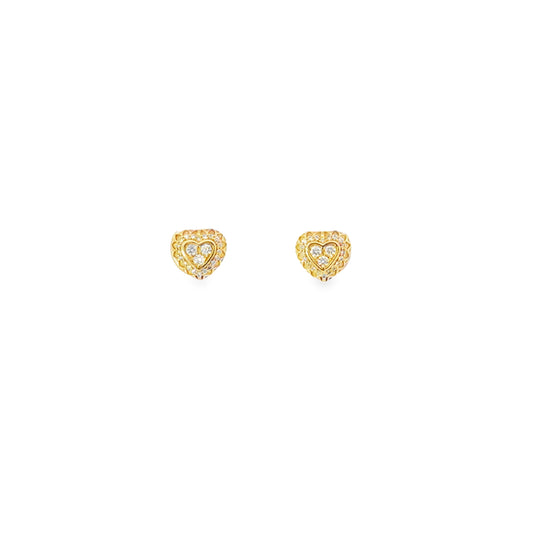 14K Heart Studs
