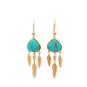 Turquoise Feather Drop