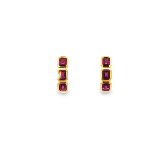 14K Rhodolite Garnet Huggies