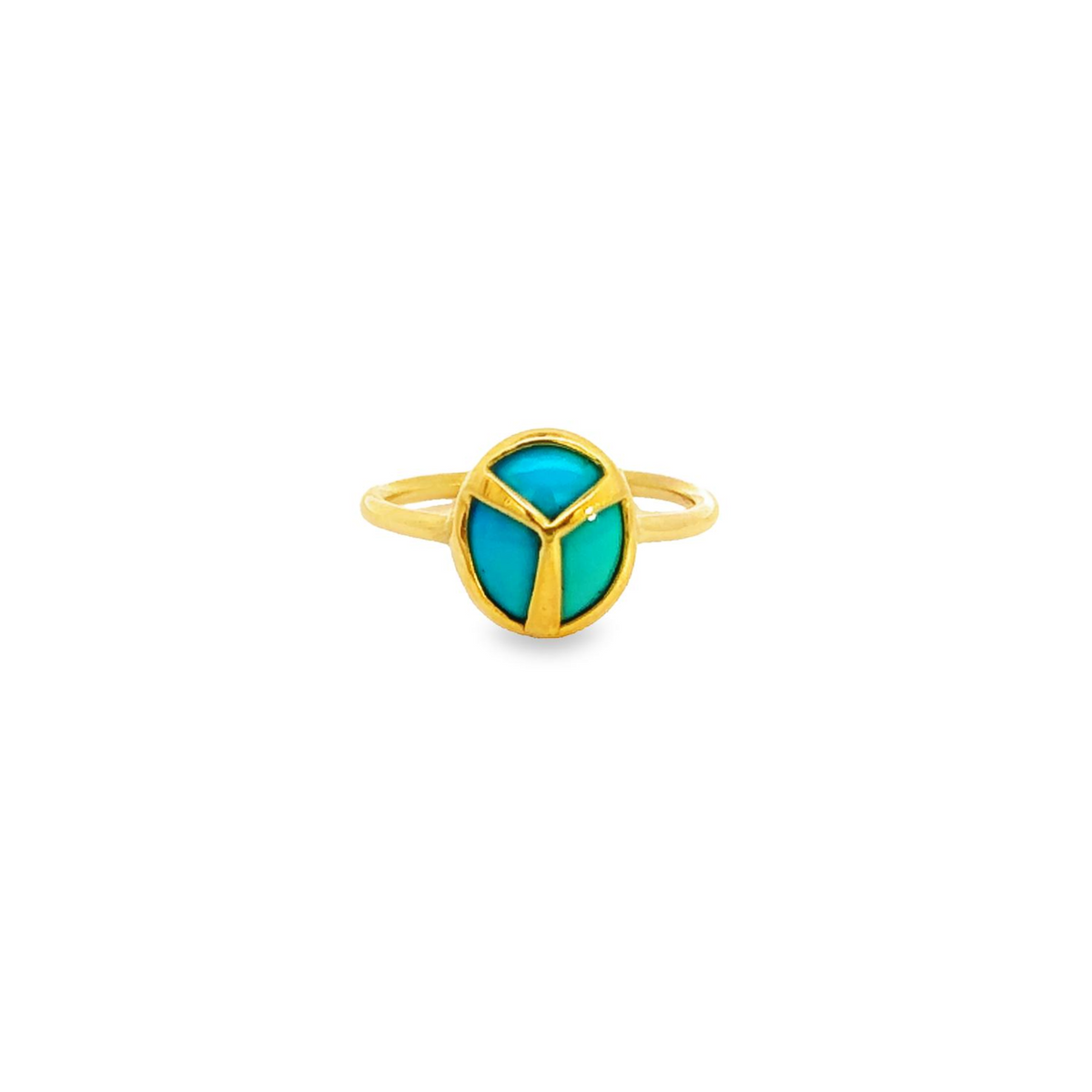 14K Turquoise Scarab