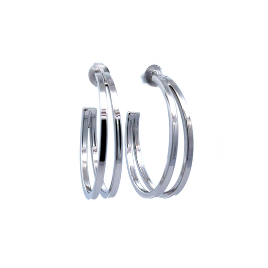 Silver Split Hoop