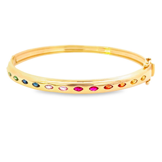 14K Rainbow Bangle