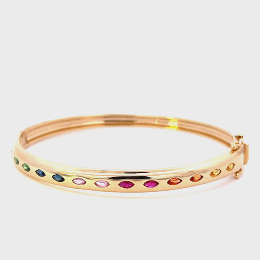 14K Rainbow Bangle